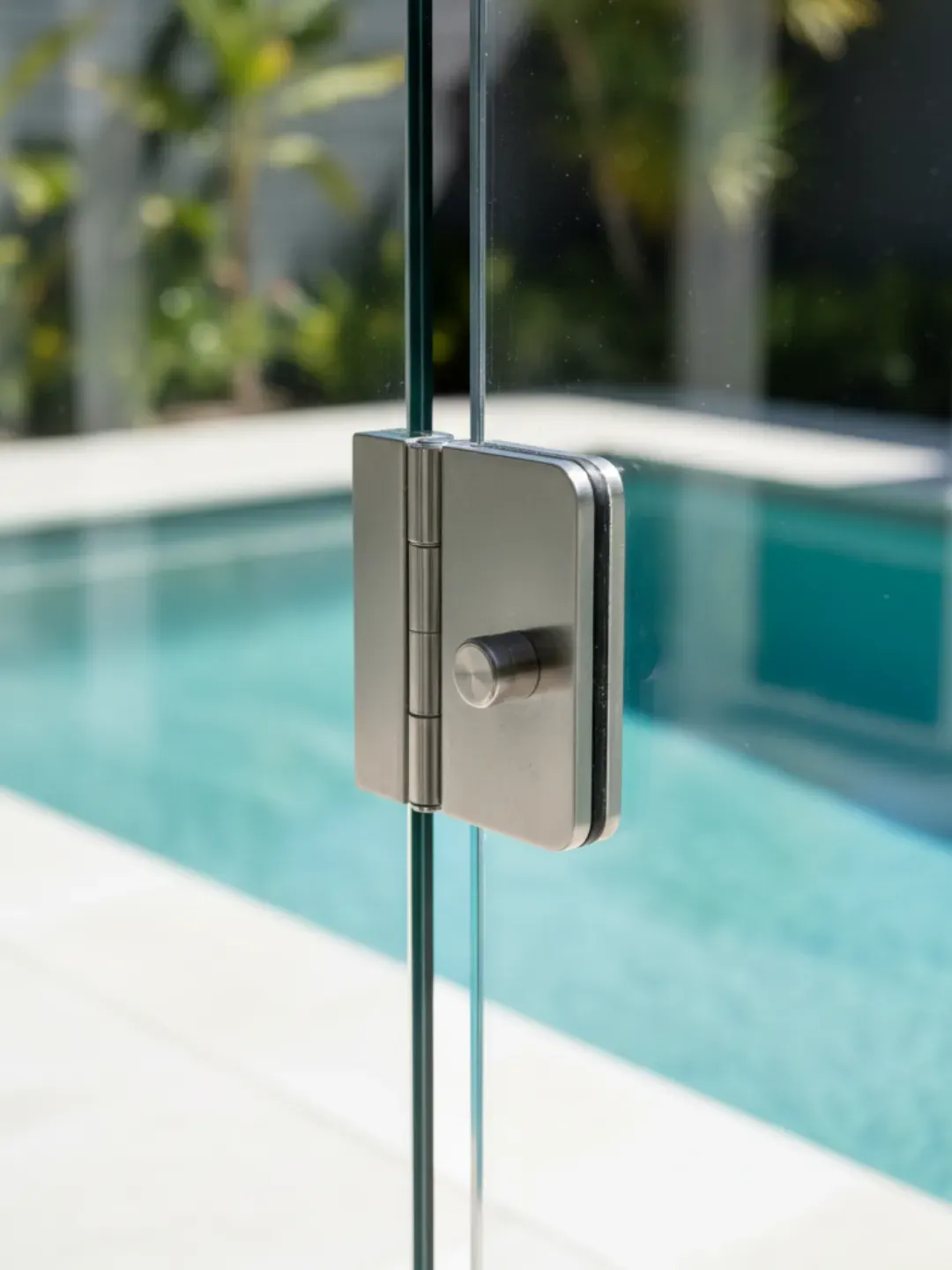 Frameless glass pool fencing Hamilton with 12mm toughened panels and stainless spigot fixing system
