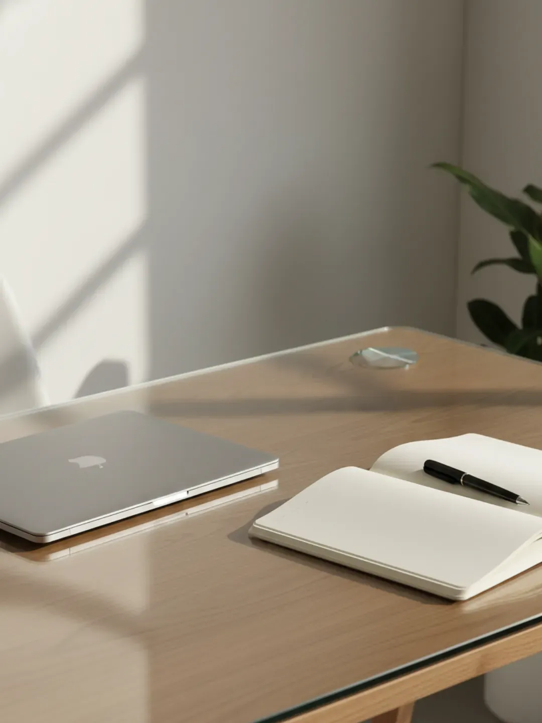 Glass desk top protector with cable cut-out plus tinted and frosted finish samples